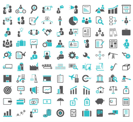 Business Icons graphic vector free download