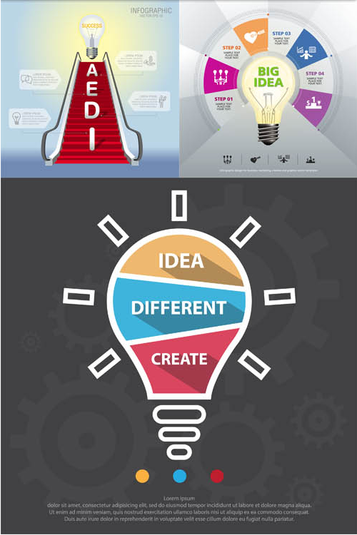 Business Ideas Backgrounds 11 vectors material