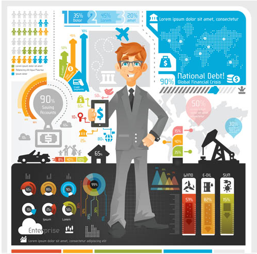 Business Infographics Elements art set vector