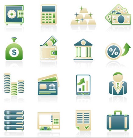 Business Light Icons vector graphics