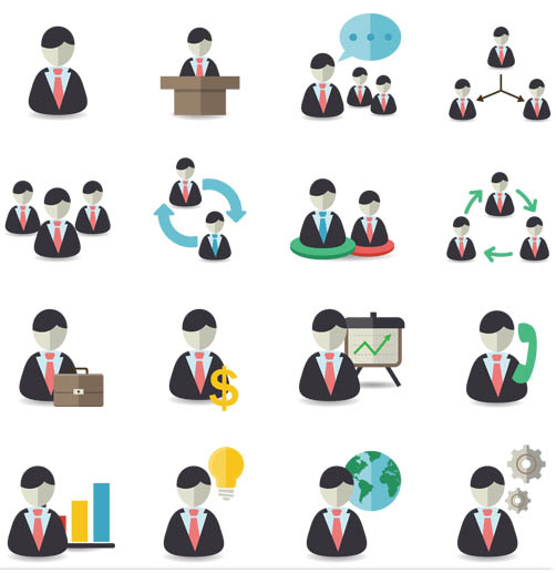 Business People Icons 3 vector