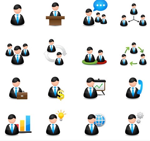Business People Icons 5 design vectors