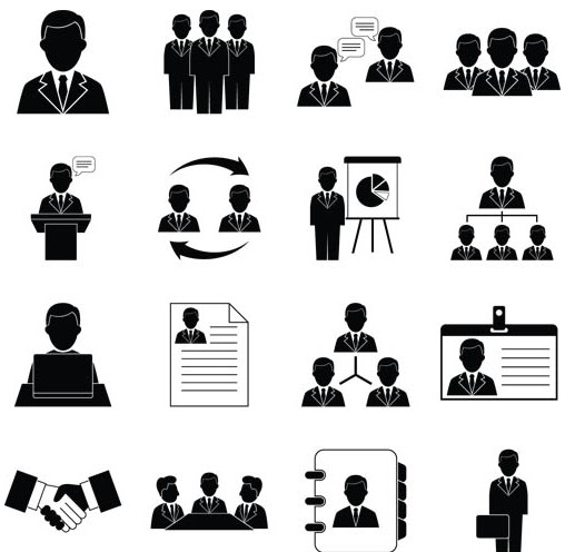 Business People Icons 8 vector