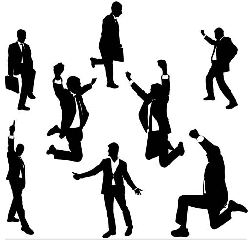 Business People Silhouettes Set vector