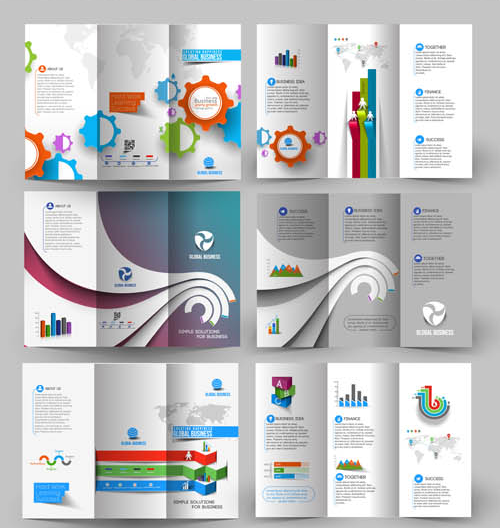 Business Tri-fold Brochures 2 vector