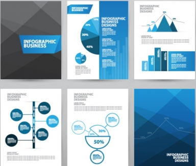 Business brochures set vector set