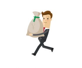 Business man holding money bag vector