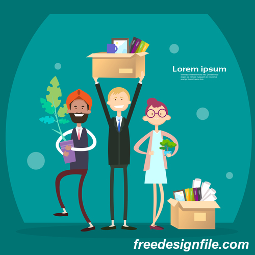 Business people funny design vectors material 01