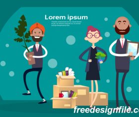 Business people funny design vectors material 03