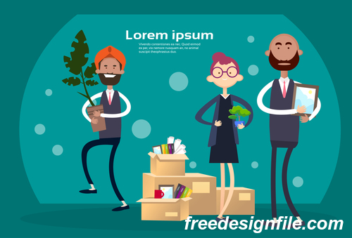 Business people funny design vectors material 03