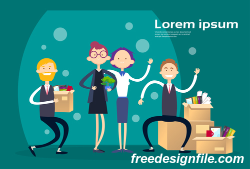 Business people funny design vectors material 04