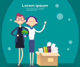 Business people funny design vectors material 06