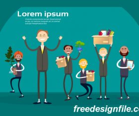 Business people funny design vectors material 07
