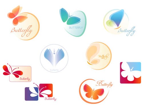 Butterfly Logotypes set vector