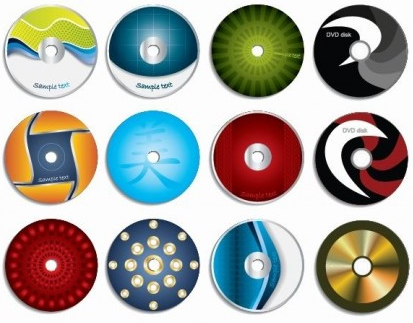 CD Labels Vector Graphic Set