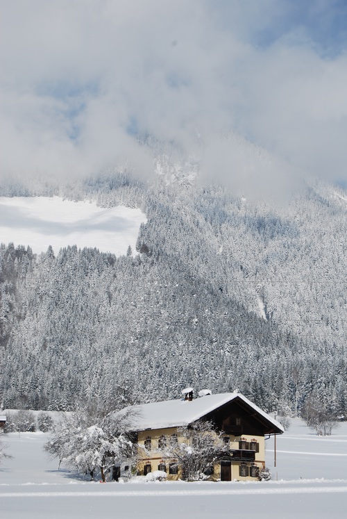 Cabin in the snow Stock Photo 13