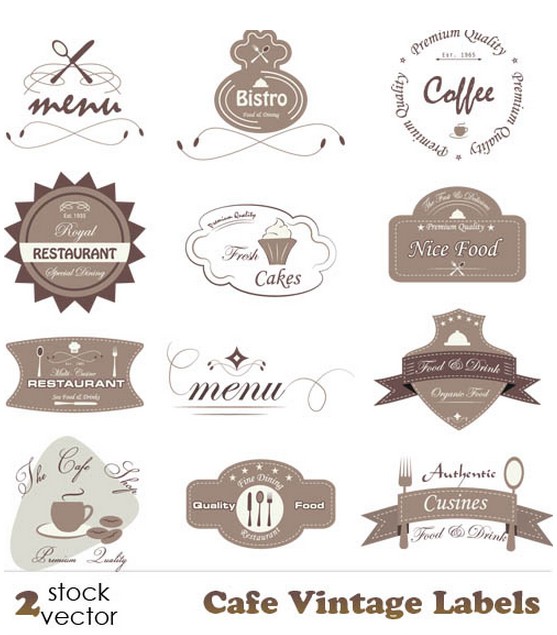 Cafe Labels free design vector