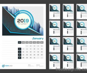 Calendar 2019 design set vector 03