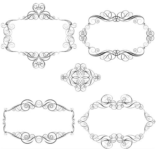 Calligraphic Ornamental Frames vectors graphics