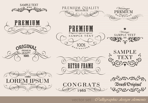 Calligraphic and labels 2 vector