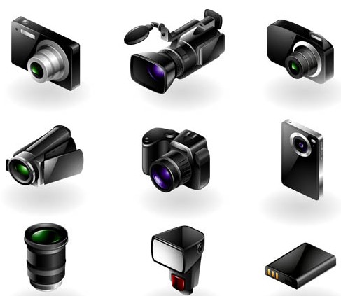 Cameras Icons free vector graphics