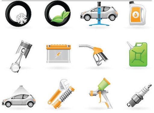 Car parts and accessories vector