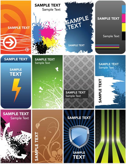 Cards graphic set vector