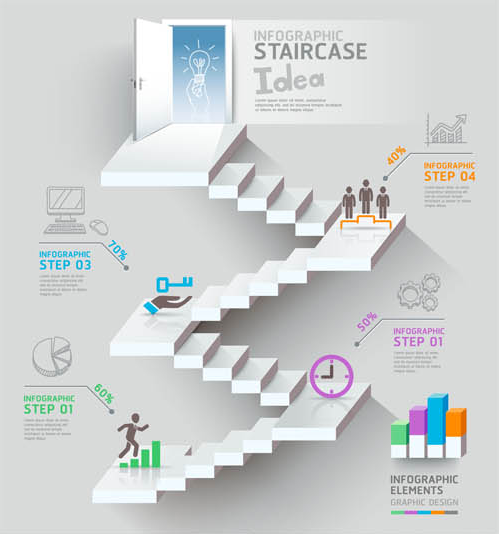 Career Staircase Backgrounds vectors graphics