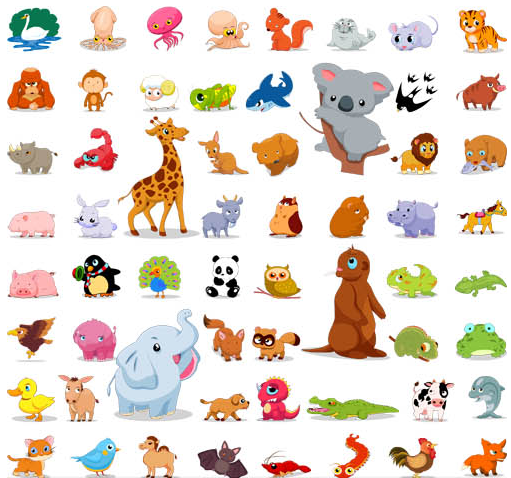 Cartoon Animals 2 vector free download