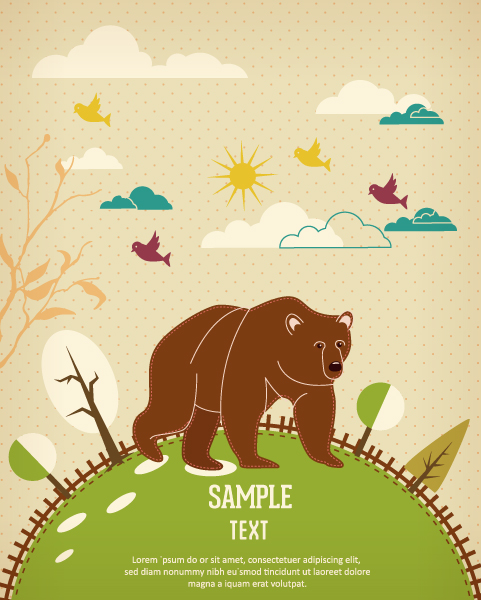 Cartoon Bear background 1 vector