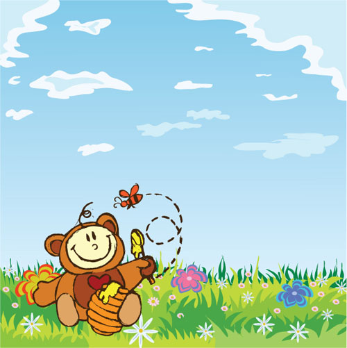 Cartoon Bear background vector