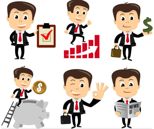 Cartoon Businessman 3 vectors graphic