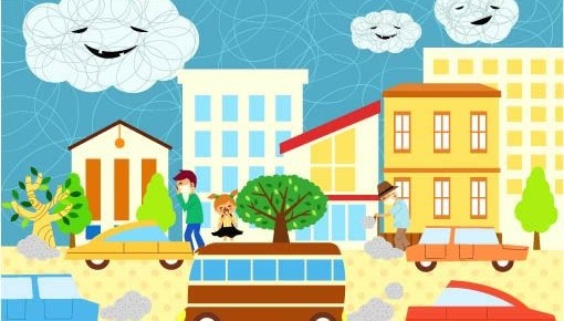Cartoon Childrens with ecological environment 4 vector