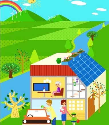 Cartoon Childrens with ecological environment 6 vector