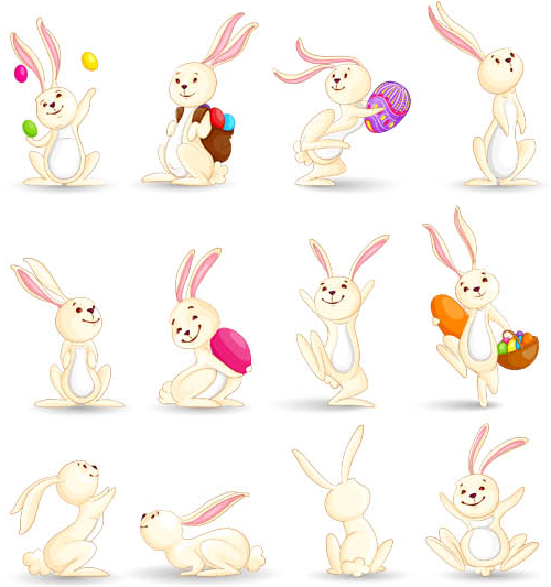Cartoon Easter Bunnies Illustration vector
