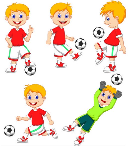 Cartoon Football Players vector free download