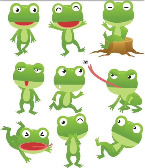 Cartoon Frogs free vectors