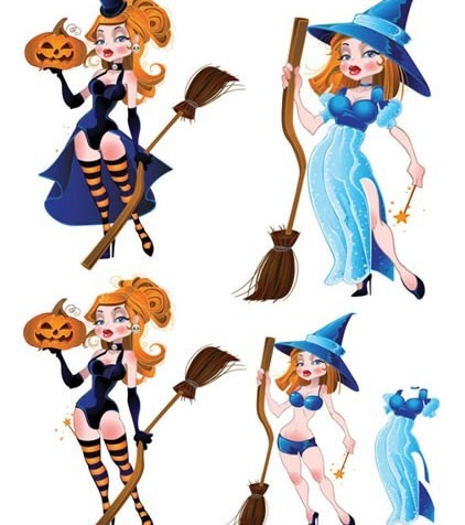 Cartoon Halloween Witch design vector
