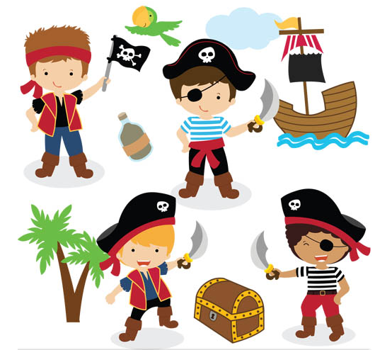 Cartoon Pirates graphic design vectors