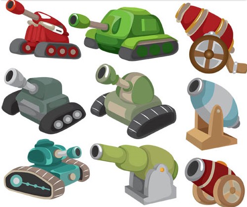 Cartoon Tanks and Guns vector free download