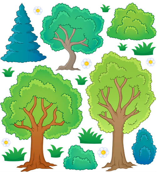 Cartoon Trees graphic vector