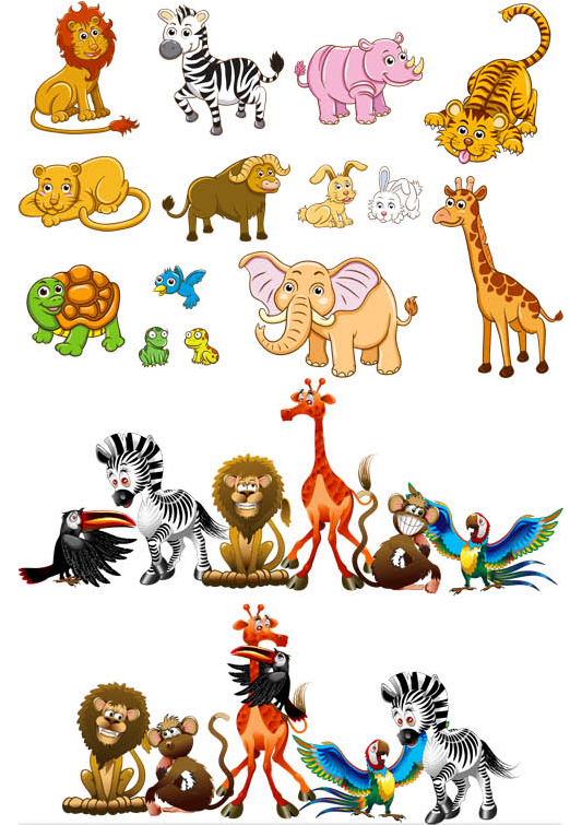 Cartoon Wild Animals vector free download