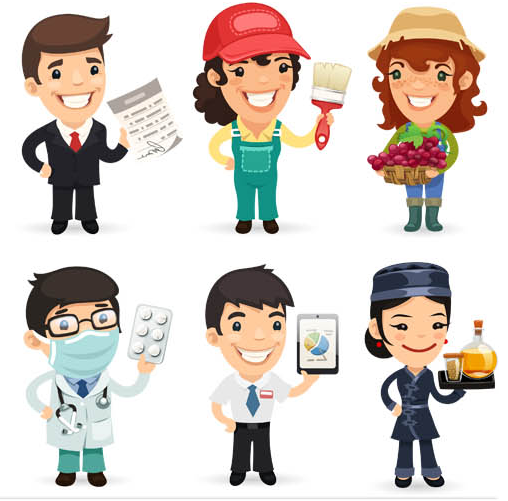 Cartoon Workers 5 vector free download