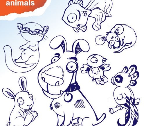 Cartoon animal design 1 vectors