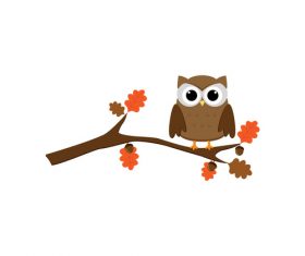 Cartoon autumn owl vector