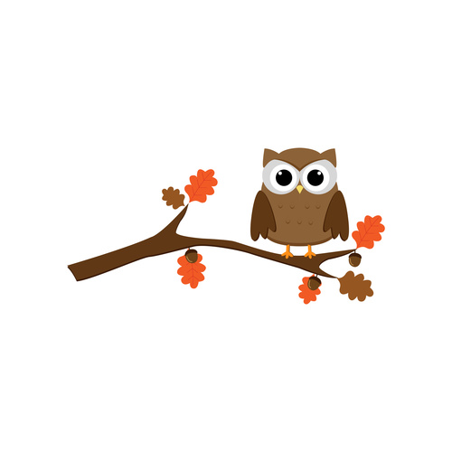 Cartoon autumn owl vector free download