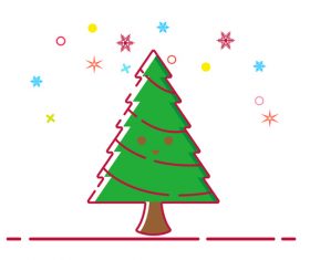 Cartoon christmas tree vector