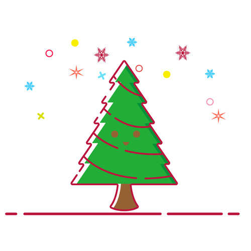 Cartoon christmas tree vector