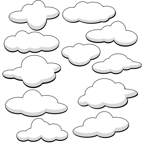 Cartoon clouds 1 vector