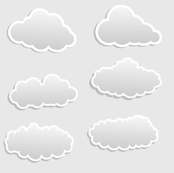 Cartoon clouds 3 vectors